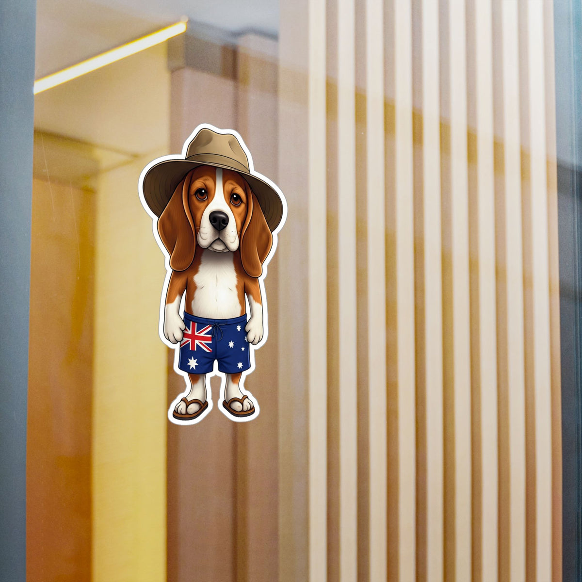 Beagle Aussie Flag Sticker - Kiss-Cut Vinyl Decal
