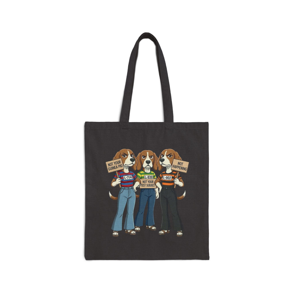 Retro Beagle Freedom: End Animal Testing Vintage Graphic Canvas Tote Bag