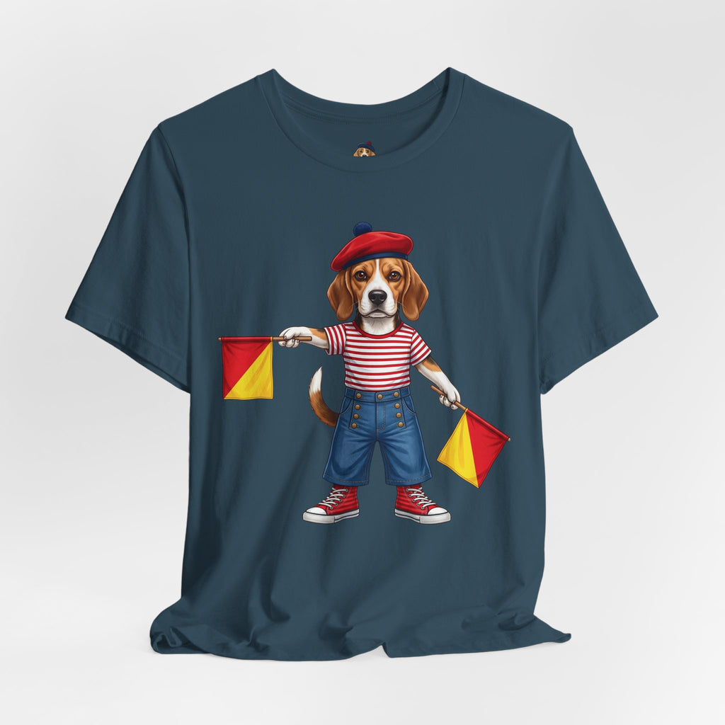 Beagle Semaphore Dog Unisex Tee Letter S — Dispatches from Australia