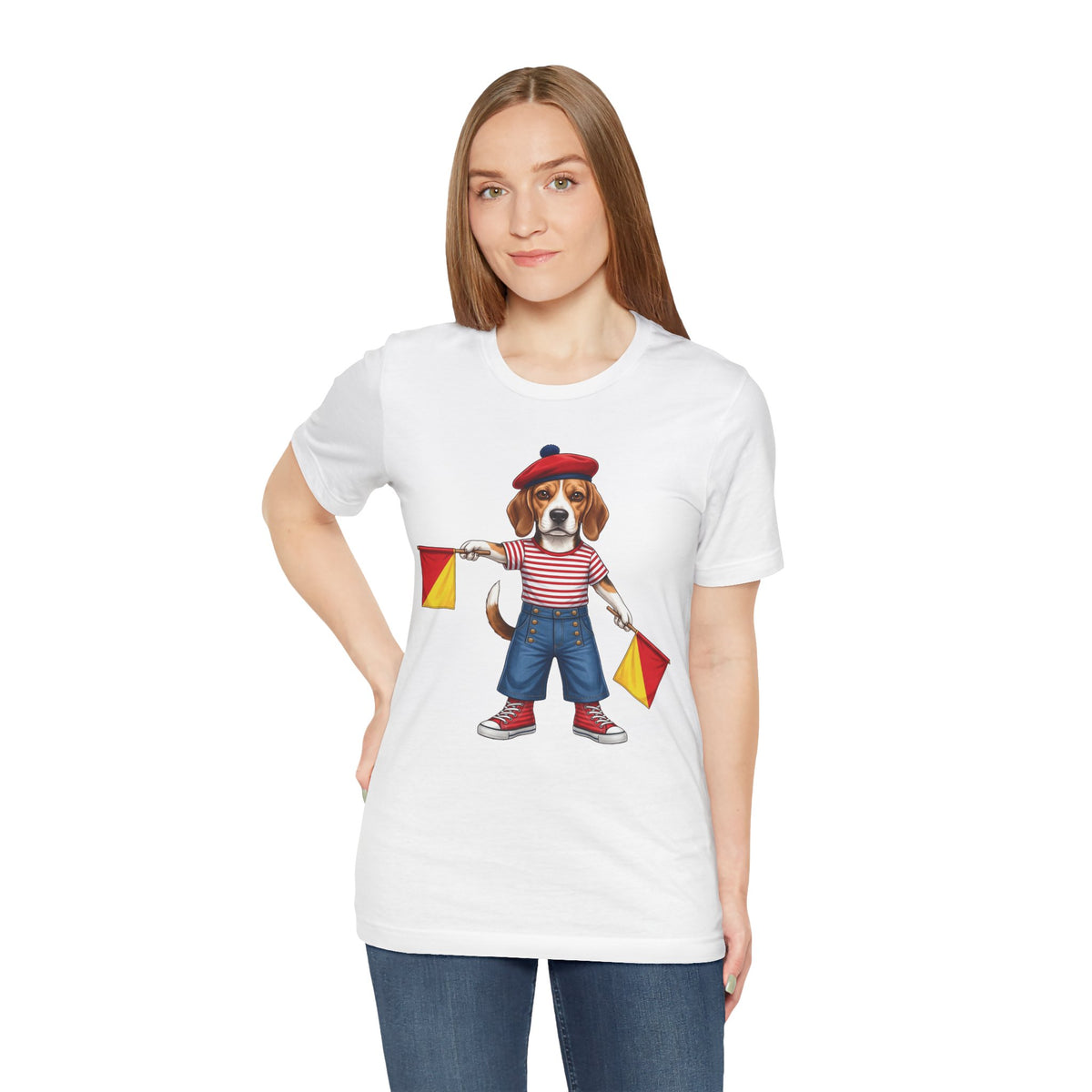 Beagle Semaphore Dog Unisex Tee Letter S — Dispatches from Australia