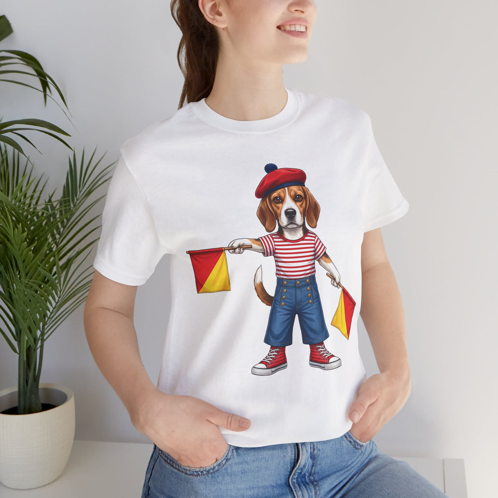 Beagle Semaphore Dog Unisex Tee Letter S — Dispatches from Australia