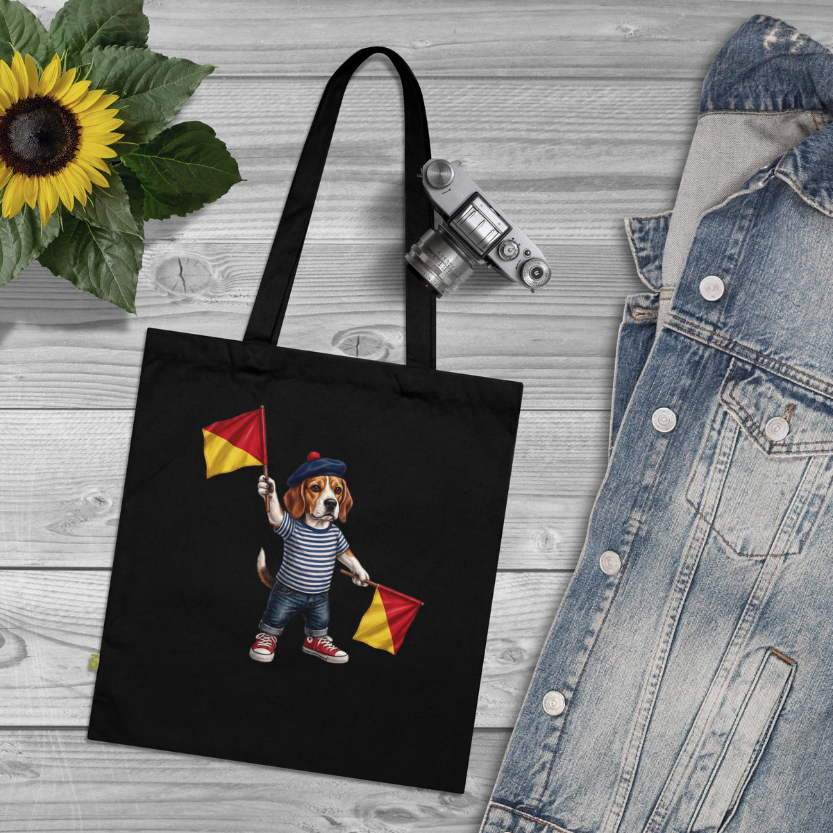 Semaphore Beagle ‘K’ Canvas Tote Bag – Dispatches from Australia Wild Follies Collection