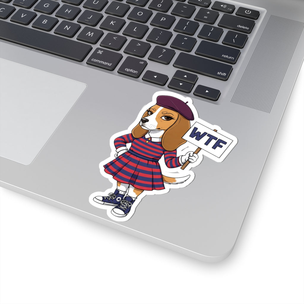 WTF Beagle Sticker — Kiss-Cut Vinyl