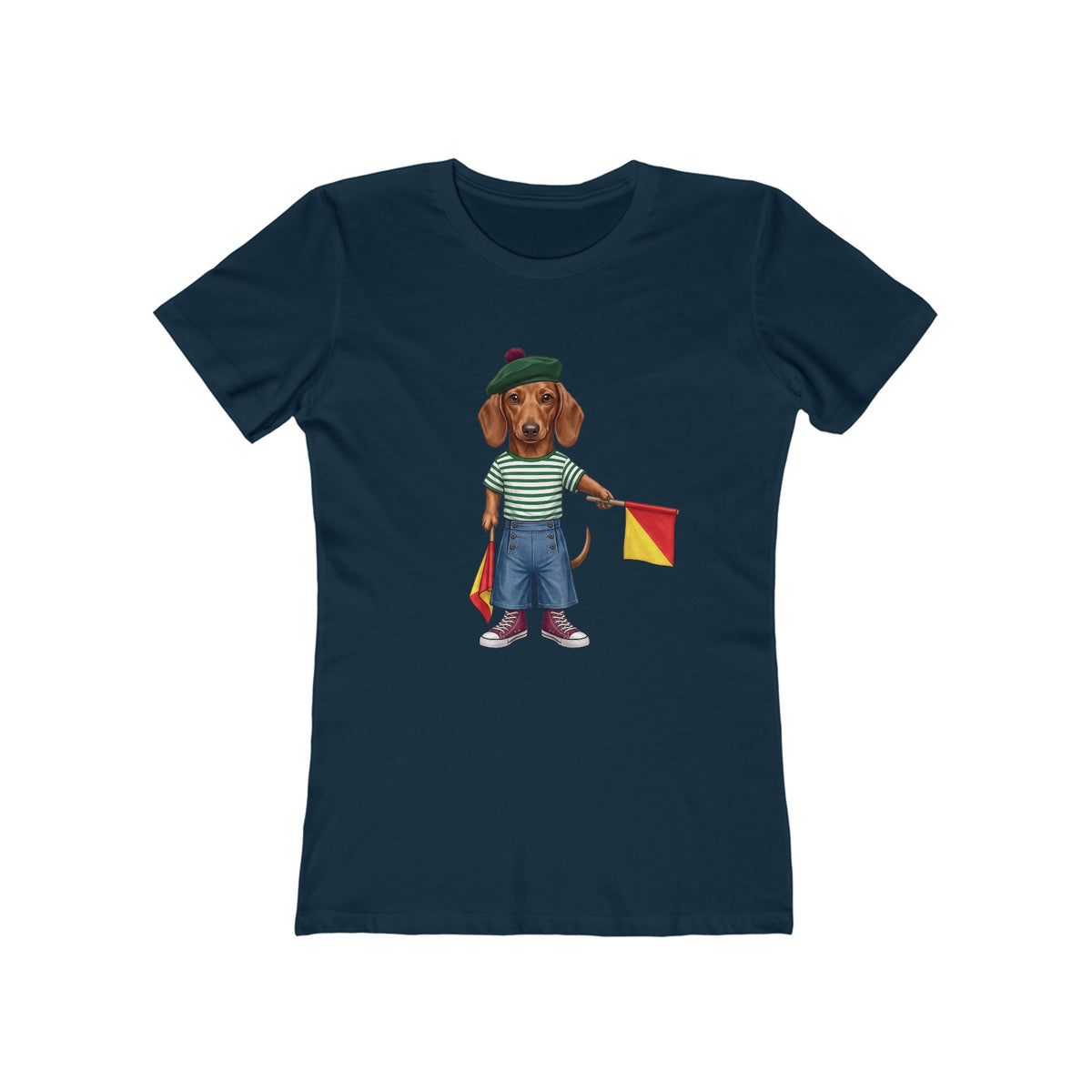 The Nautical Dachshund Graphic T-Shirt | Semaphore Signal Maritime Dog Tee