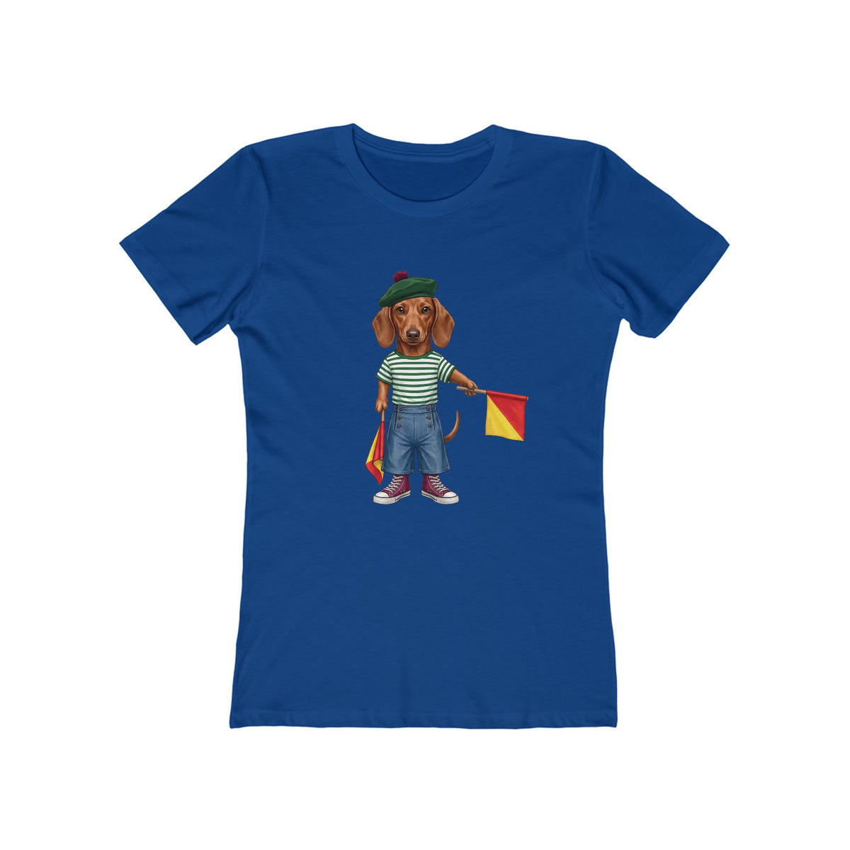 The Nautical Dachshund Graphic T-Shirt | Semaphore Signal Maritime Dog Tee