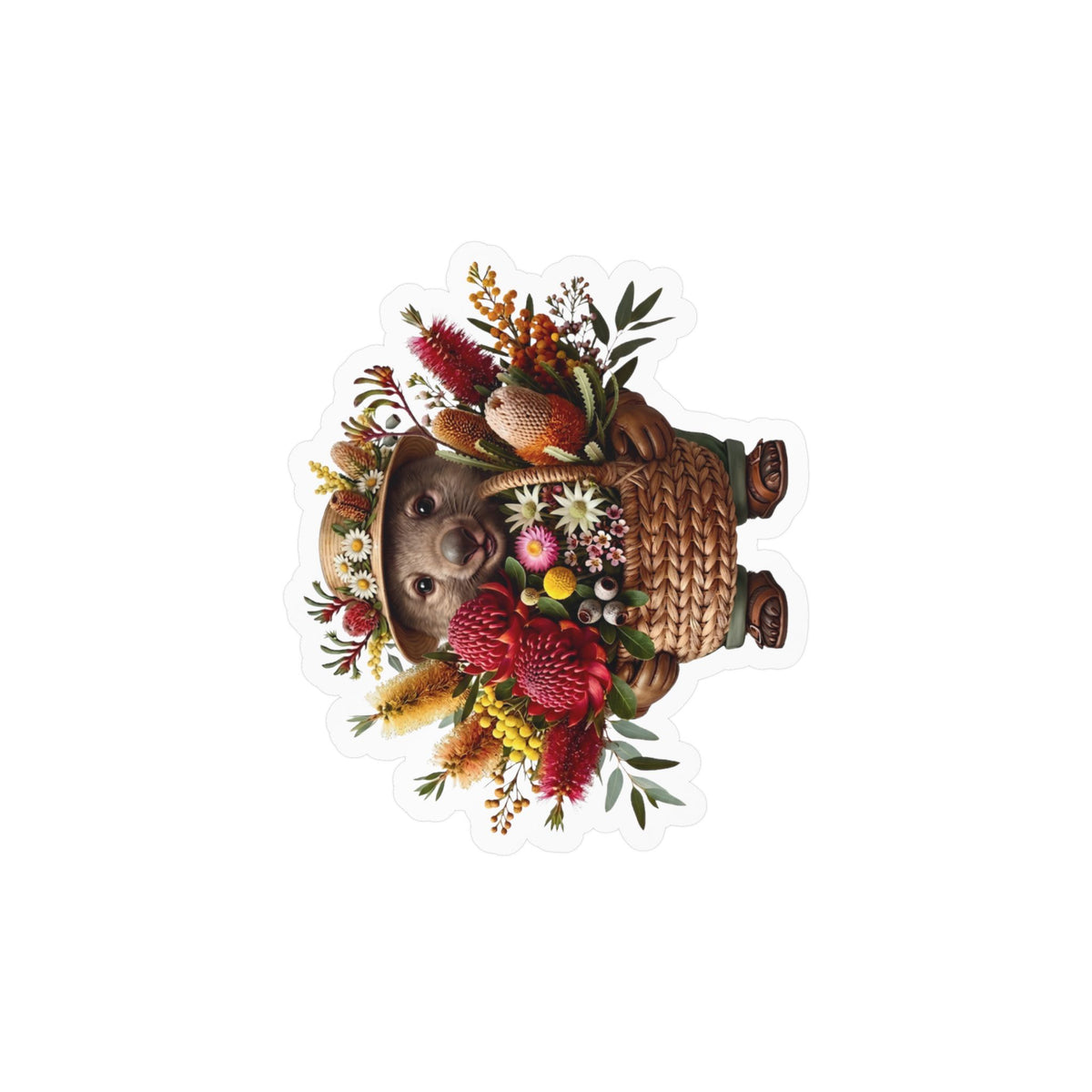 The Bush Gardener Wombat - Australiana Vinyl Sticker