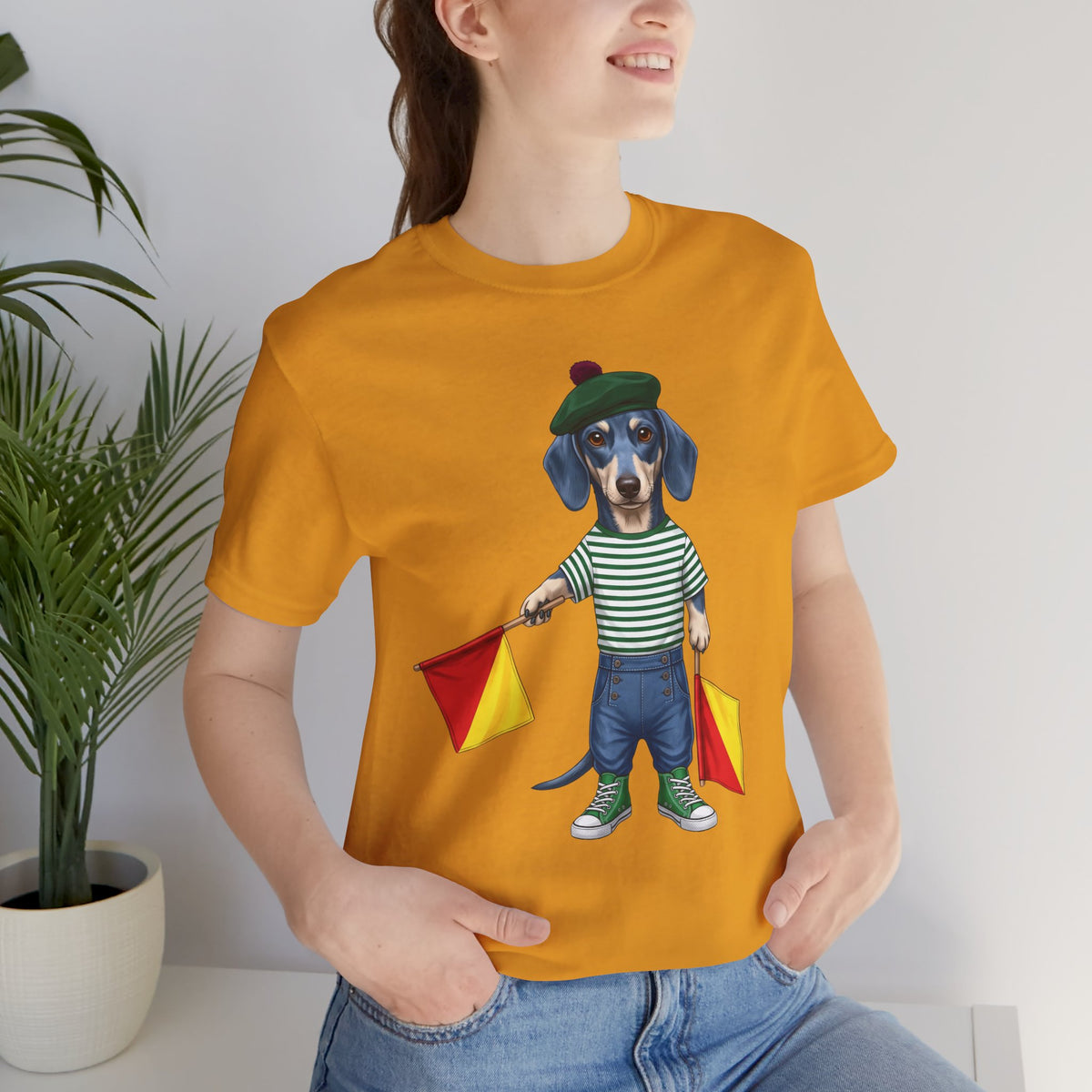 A is for Ayers Rock: Blue Dachshund Semaphore Graphic Tee