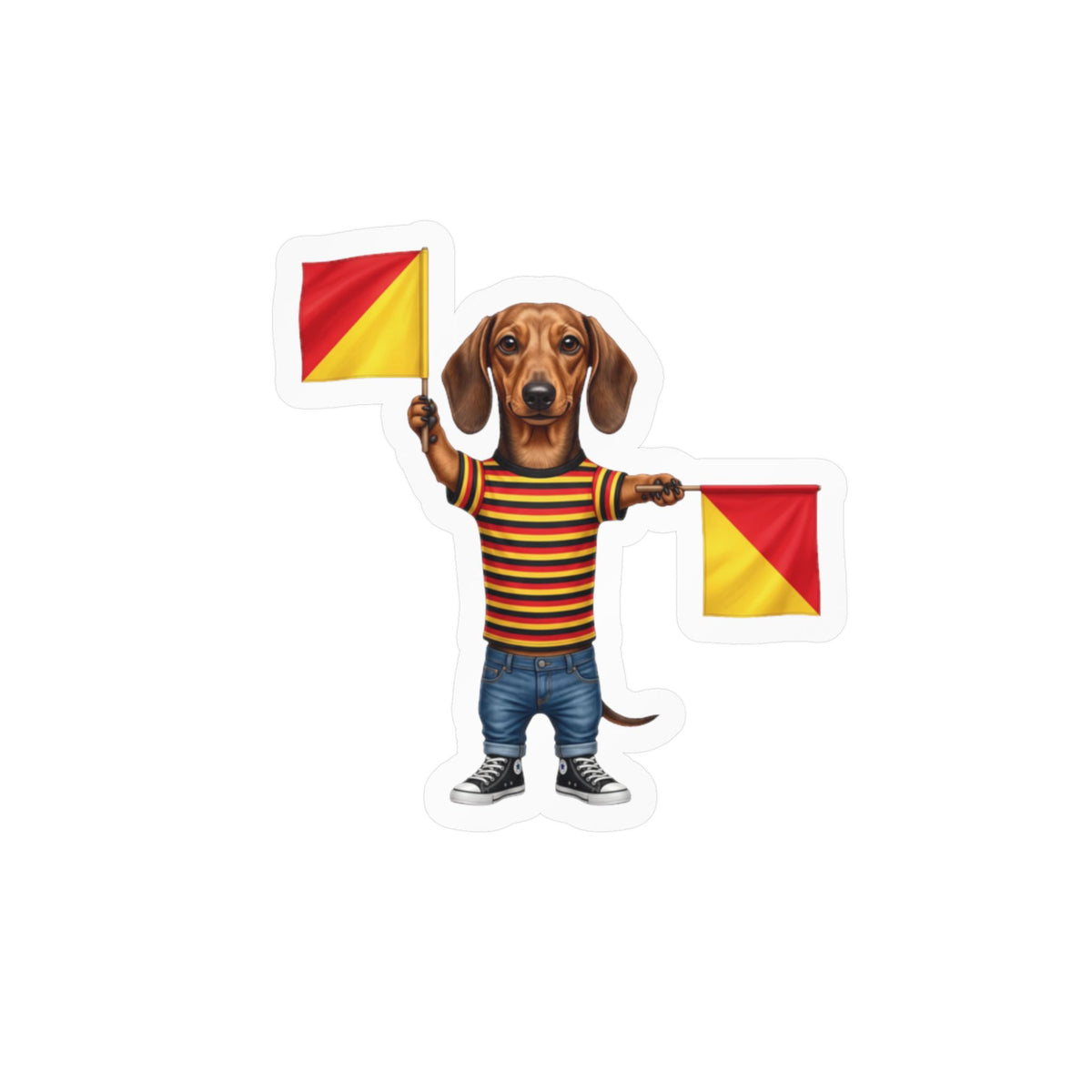 Letter J Semaphore Dachshund Decal – Dispatches from Australia Sticker