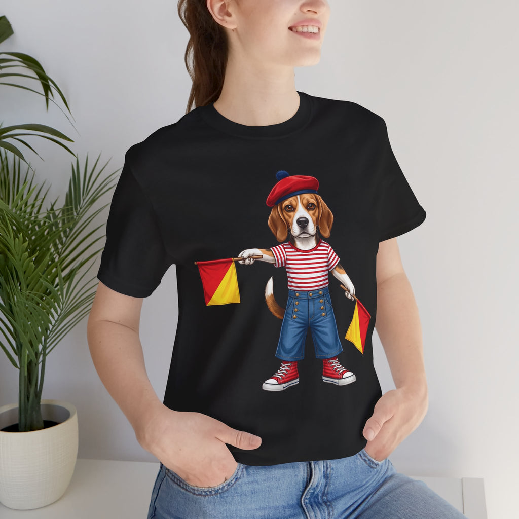 Beagle Semaphore Dog Unisex Tee Letter S — Dispatches from Australia