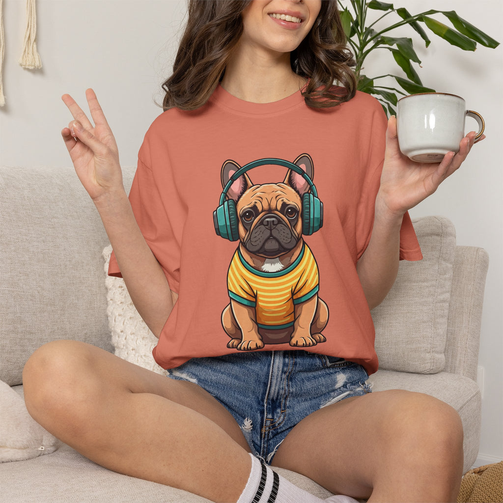Unbothered Beats  - The Retro French Bulldog Tee