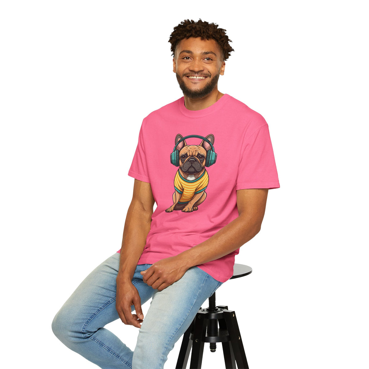 Unbothered Beats  - The Retro French Bulldog Tee