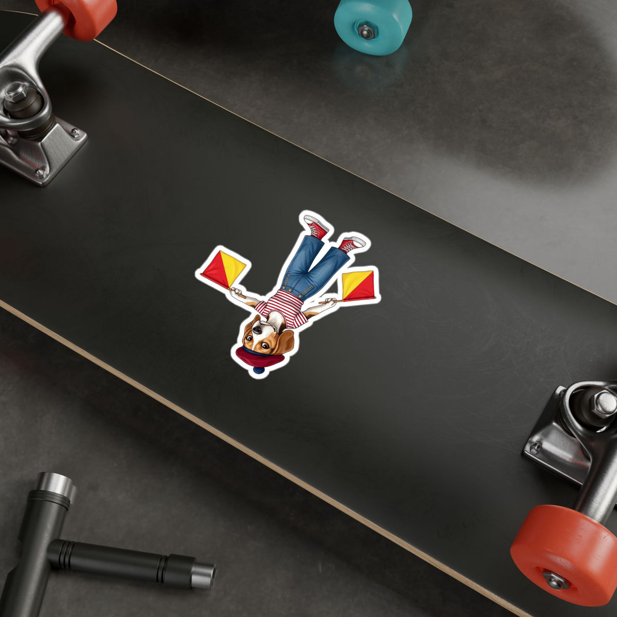 Semaphore Beagle ‘M’ Kiss-Cut Vinyl Sticker | Dispatches from Australia