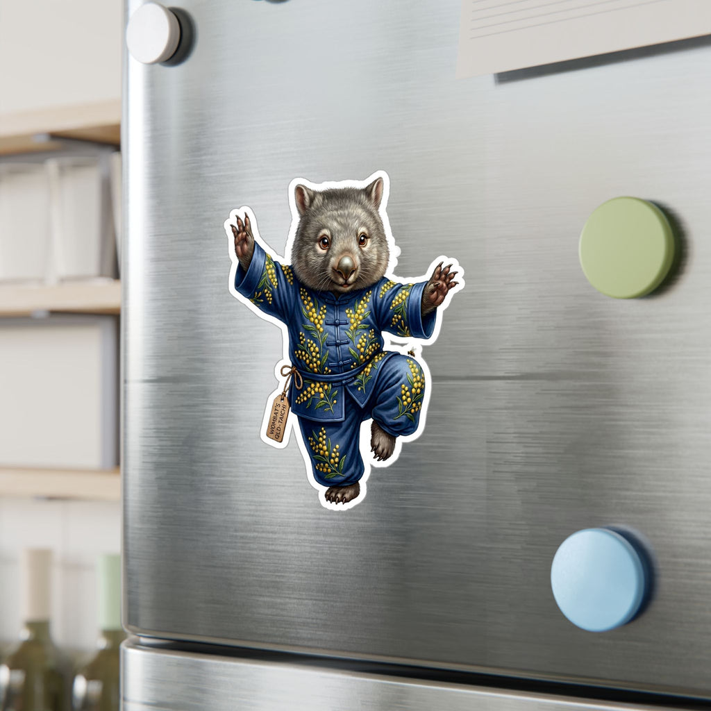 Wombat Tai Chi Artist Vinyl Sticker — Cute Kung Fu Animal Kiss-Cut Decal
