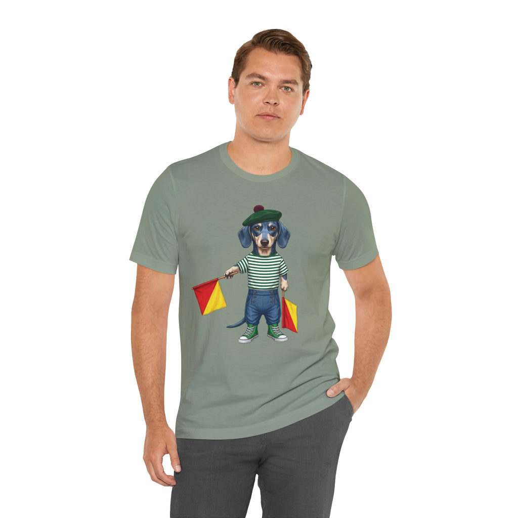 A is for Ayers Rock: Blue Dachshund Semaphore Graphic Tee