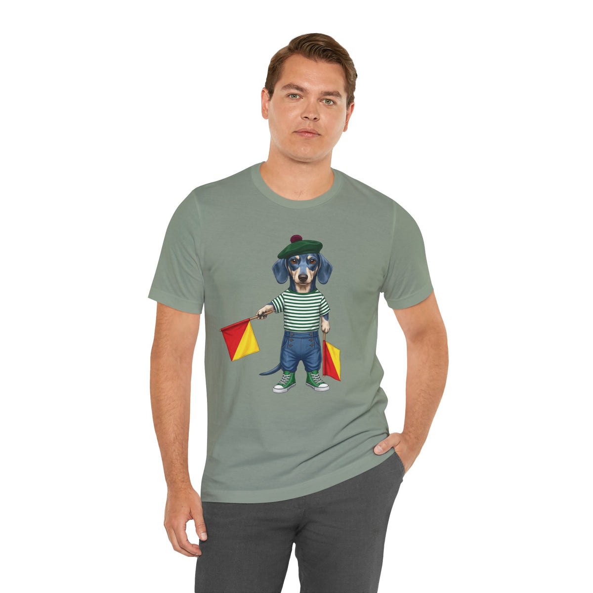 A is for Ayers Rock: Blue Dachshund Semaphore Graphic Tee