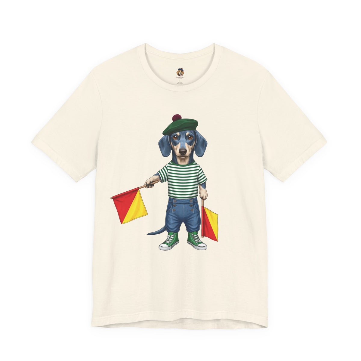 A is for Ayers Rock: Blue Dachshund Semaphore Graphic Tee