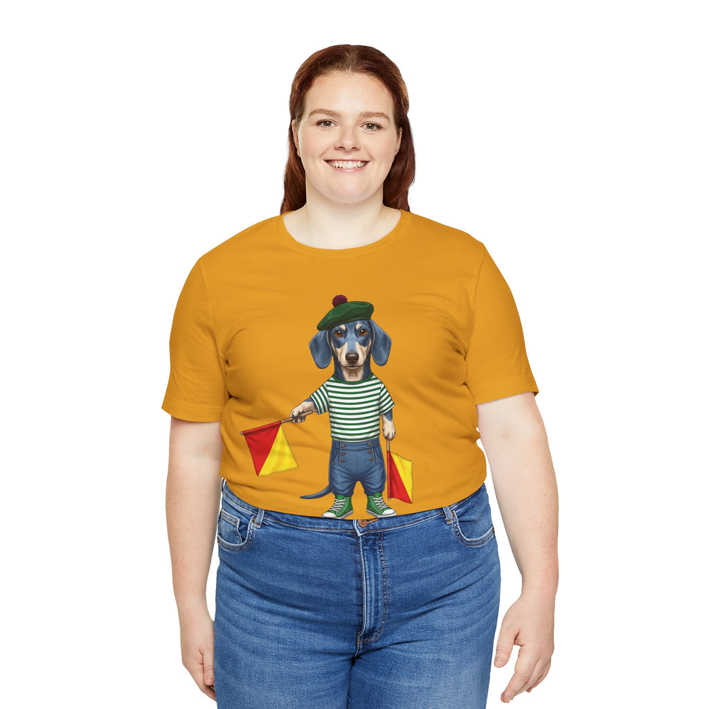 A is for Ayers Rock: Blue Dachshund Semaphore Graphic Tee