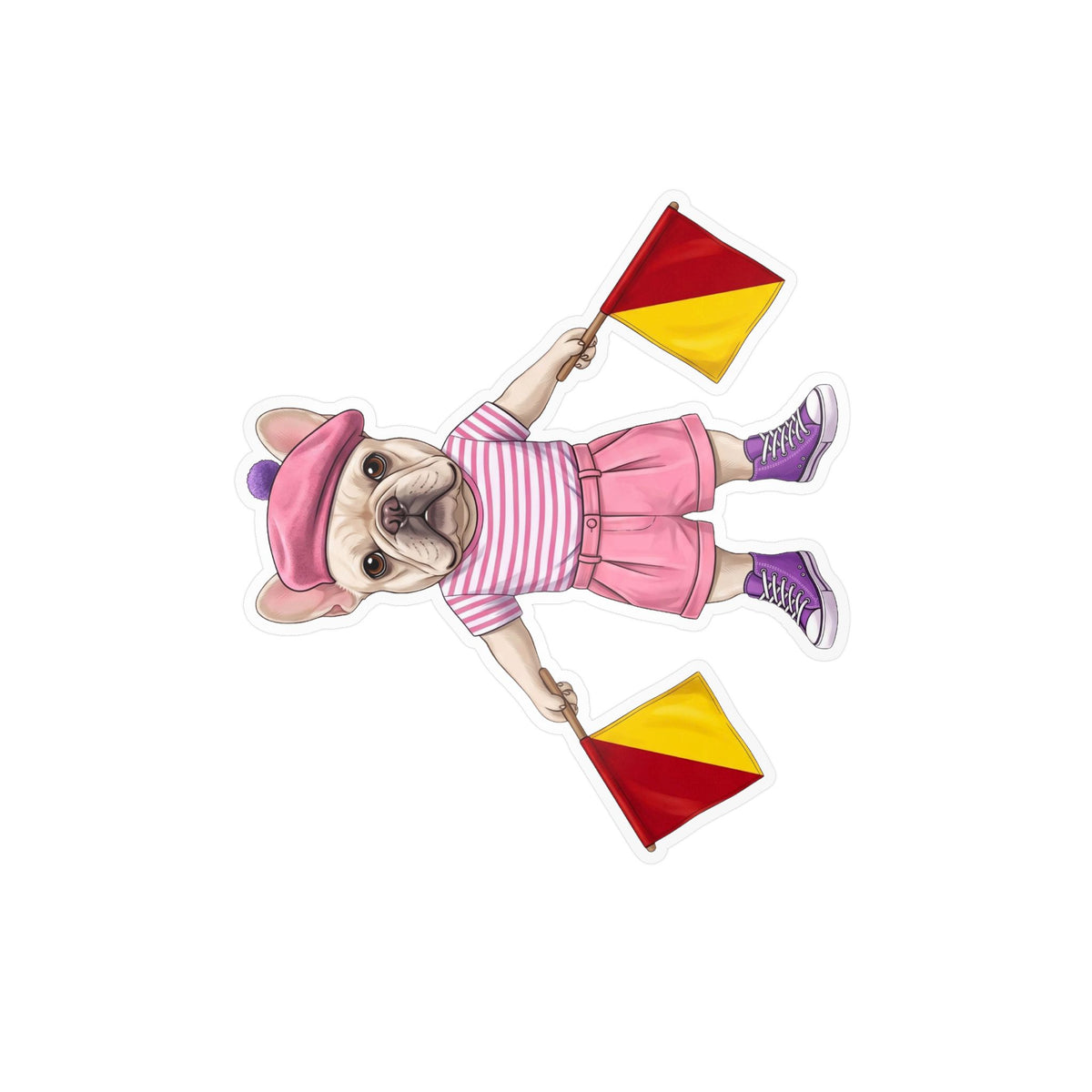 Semaphore Frenchie ‘A’ Kiss-Cut Vinyl Sticker | Wild Follies: Dispatches from Australia