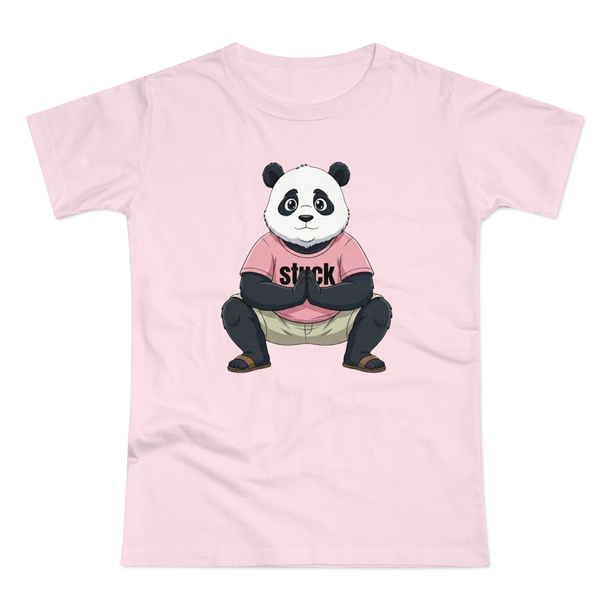 Stuck Panda Graphic T-Shirt – Zen Yoga Malasana Squat Tee