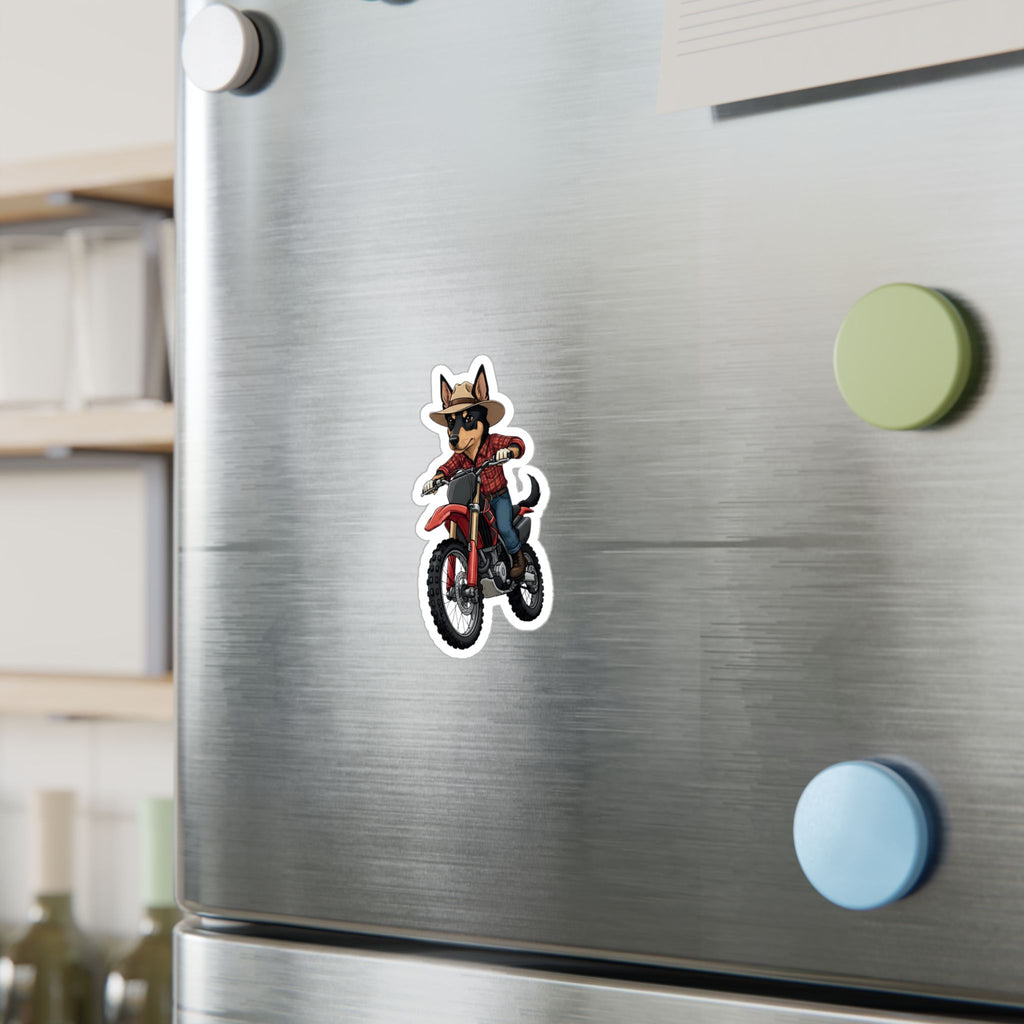 Dirt Bike Kelpie Vinyl Sticker — Kiss-Cut Decal for Helmets, Laptops & Water Bottles