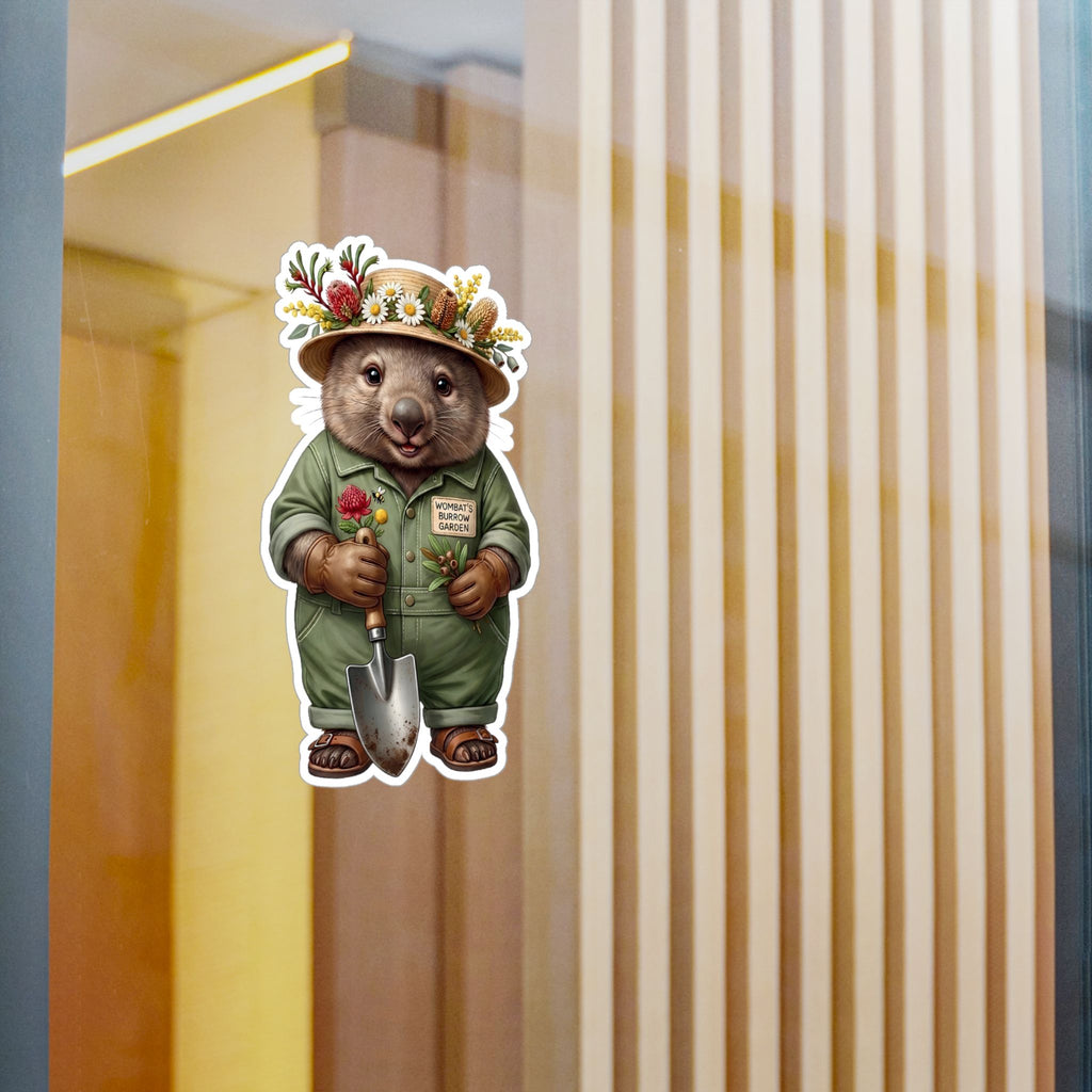 Wombat Gardener Kiss-Cut Vinyl Sticker
