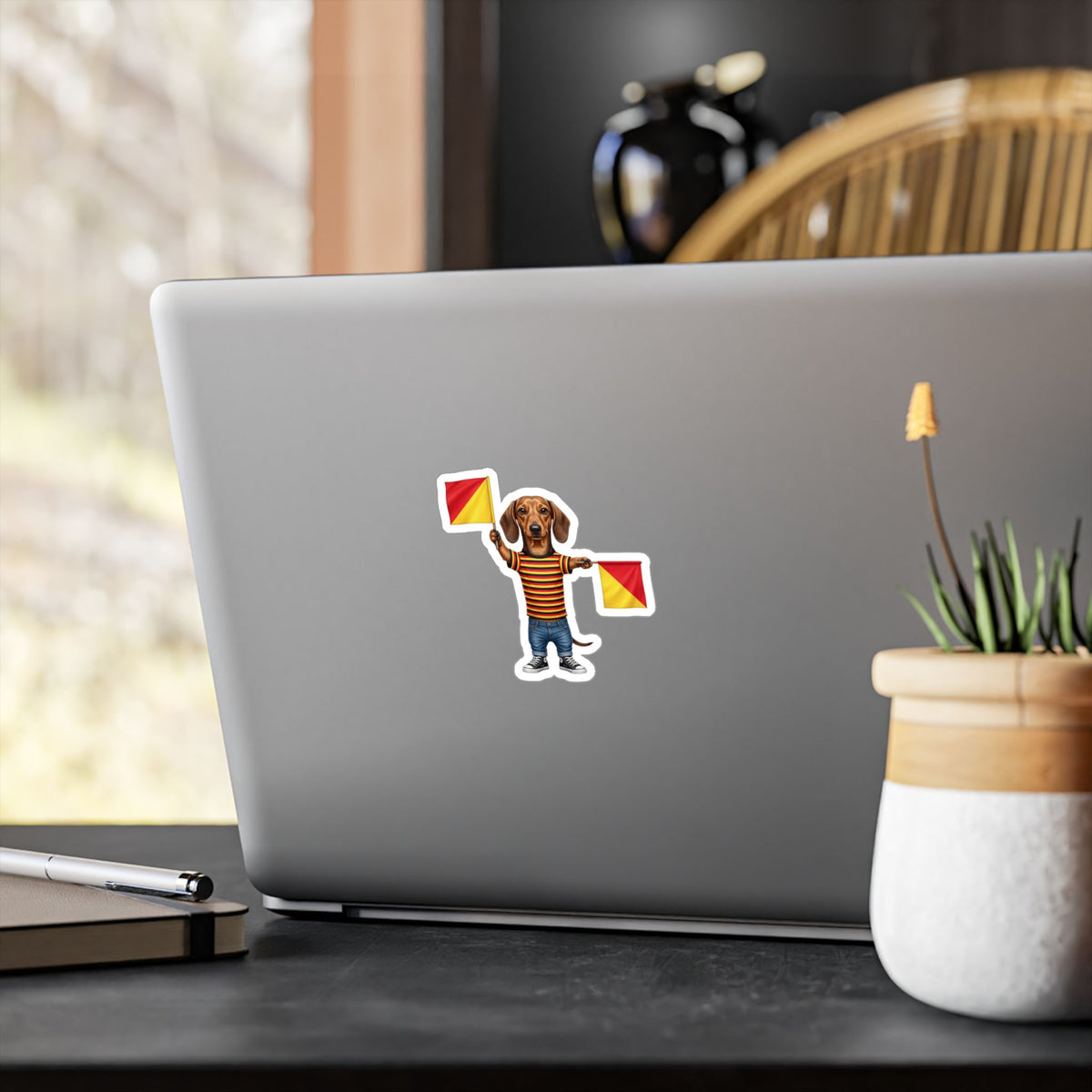 Letter J Semaphore Dachshund Decal – Dispatches from Australia Sticker