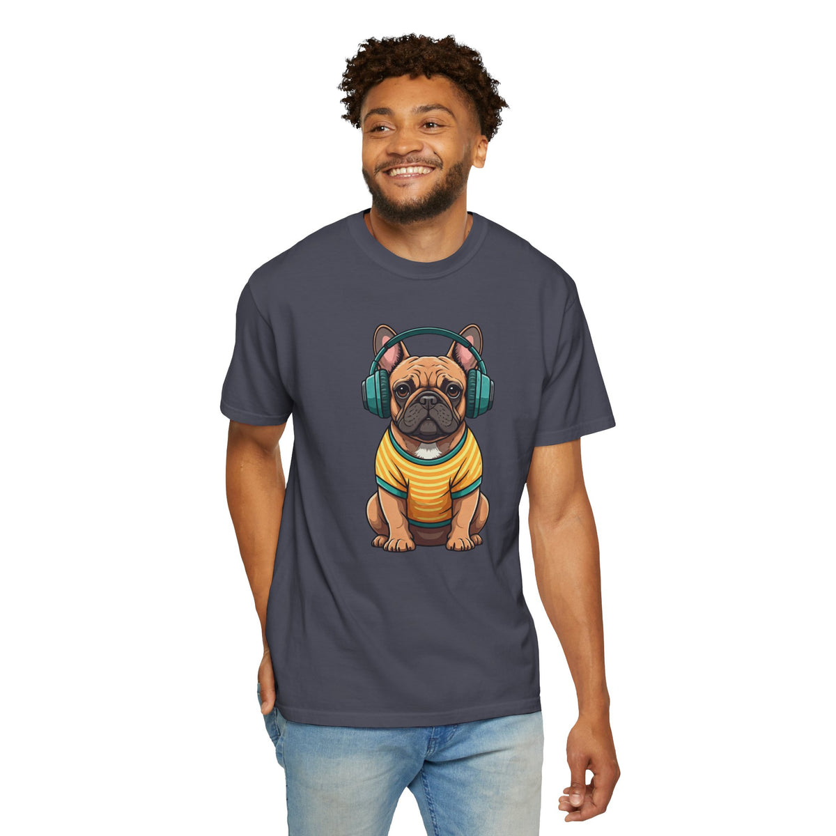 Unbothered Beats  - The Retro French Bulldog Tee