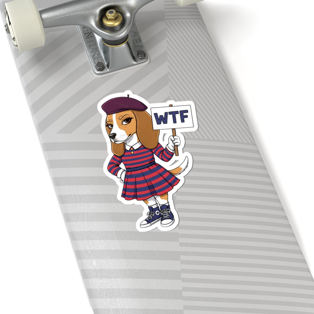 WTF Beagle Sticker — Kiss-Cut Vinyl