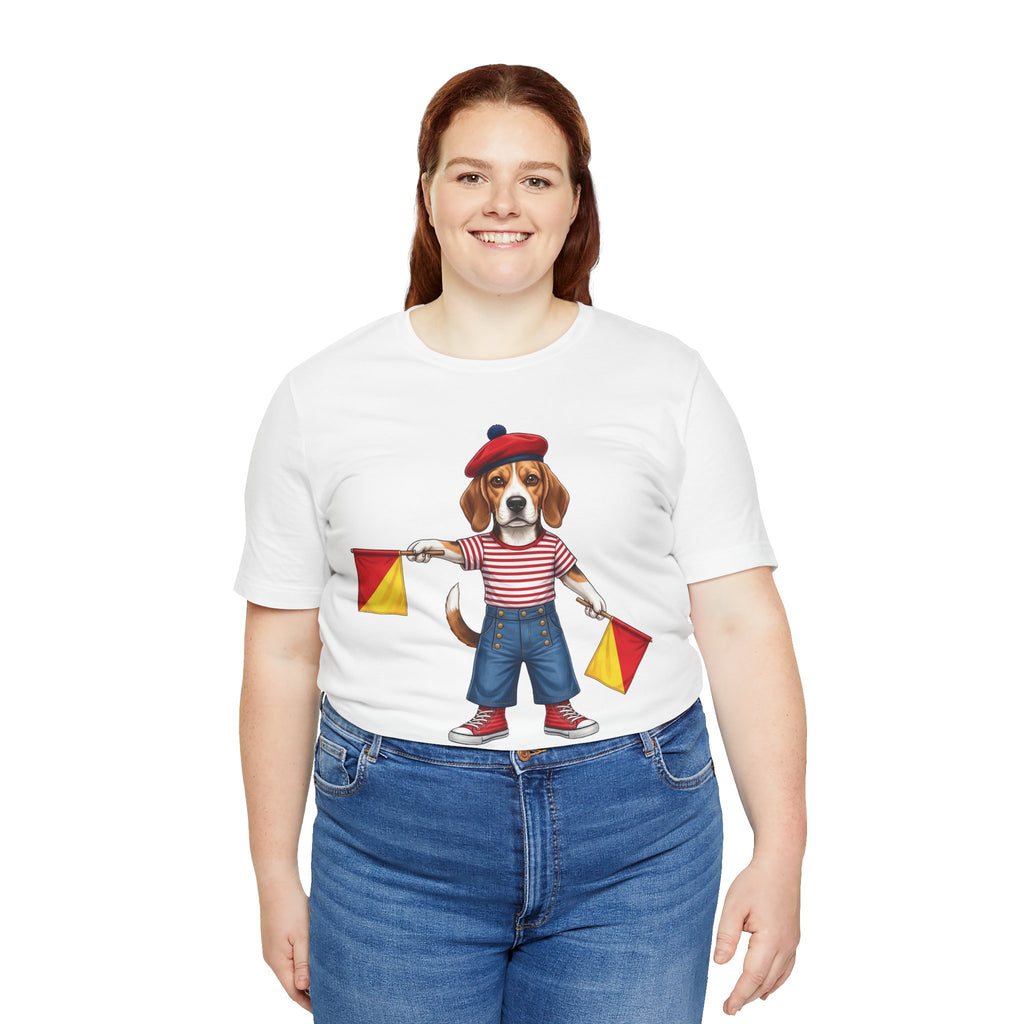 Beagle Semaphore Dog Unisex Tee Letter S — Dispatches from Australia
