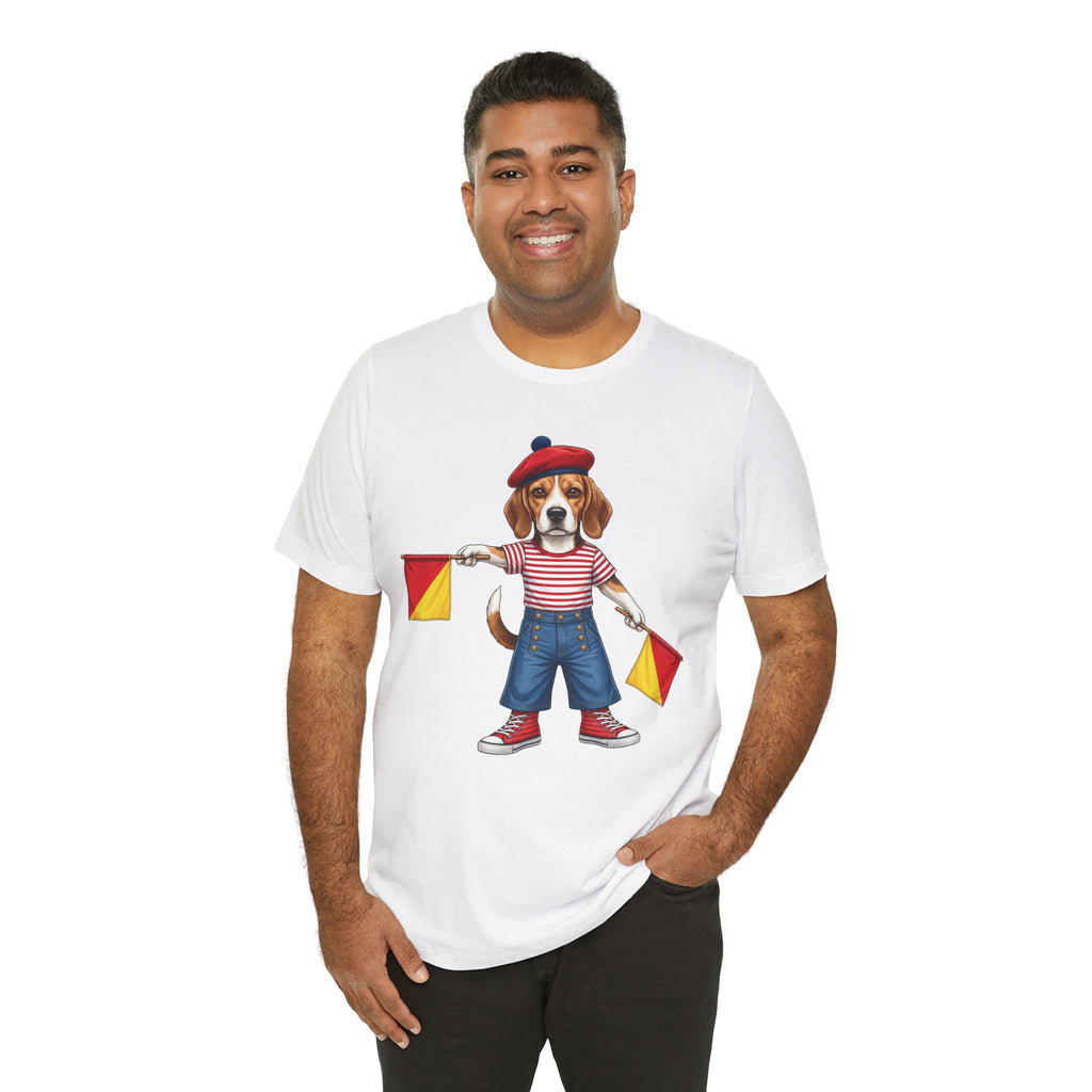 Beagle Semaphore Dog Unisex Tee Letter S — Dispatches from Australia