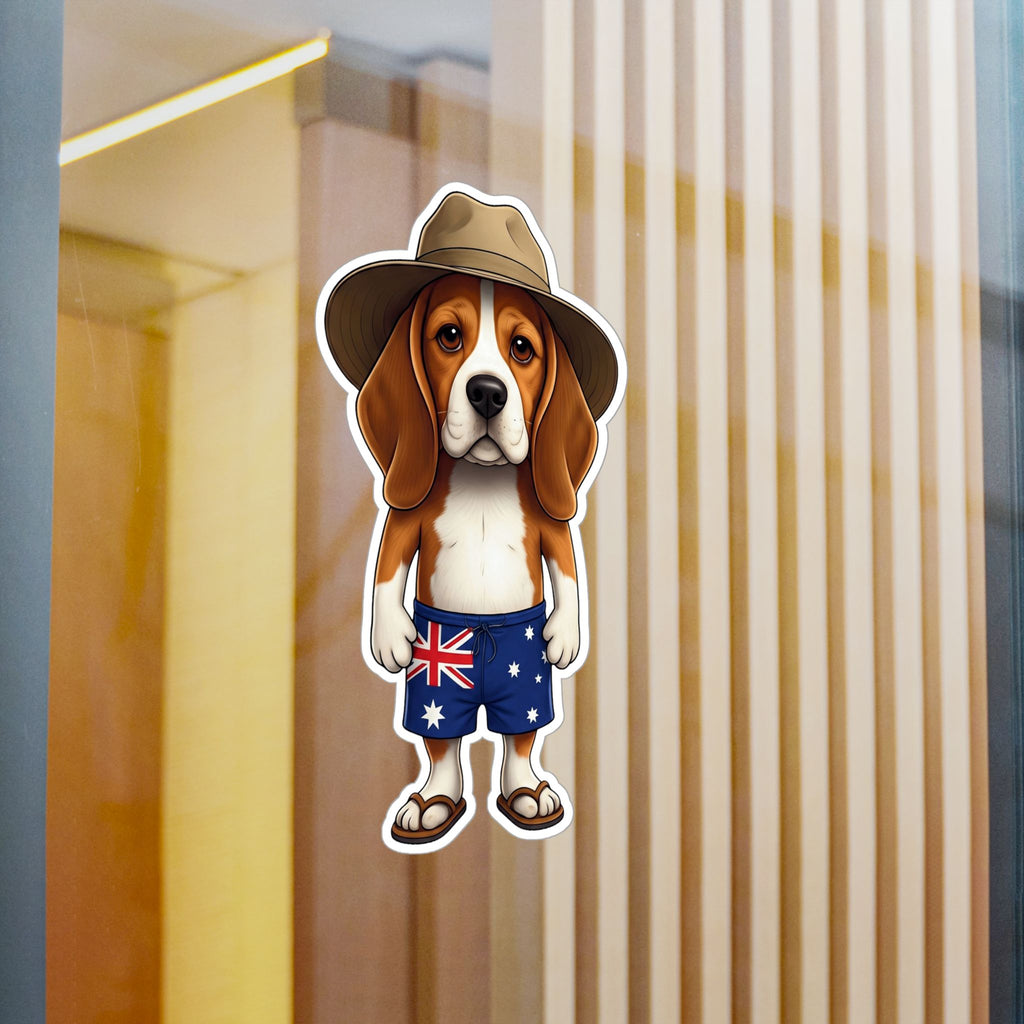Beagle Aussie Flag Sticker - Kiss-Cut Vinyl Decal