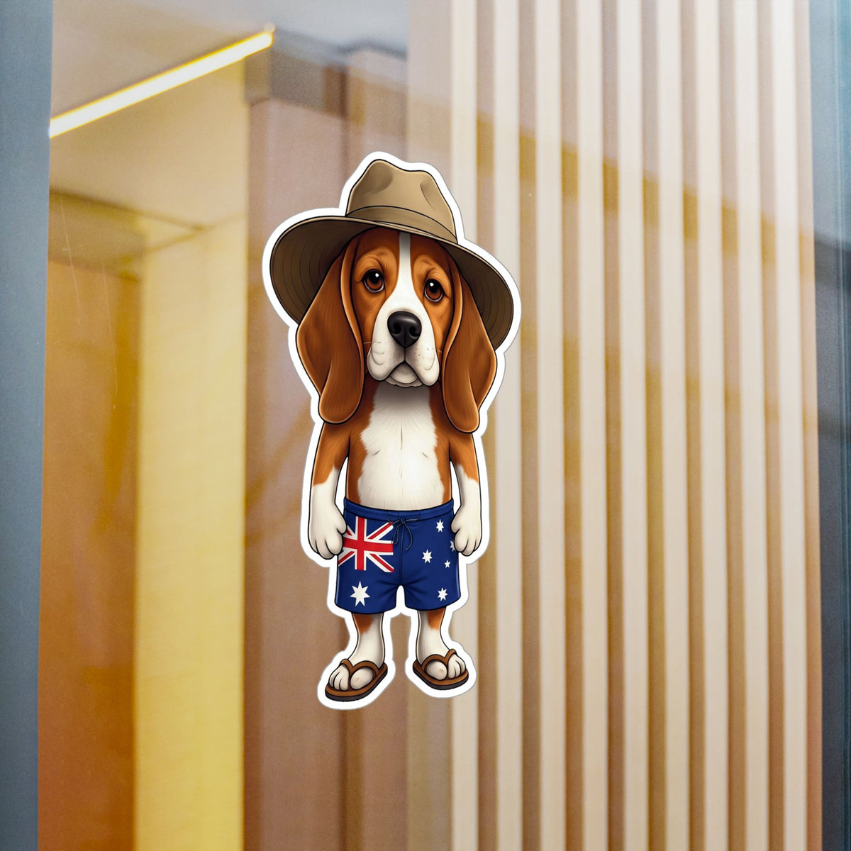 Beagle Aussie Flag Sticker - Kiss-Cut Vinyl Decal
