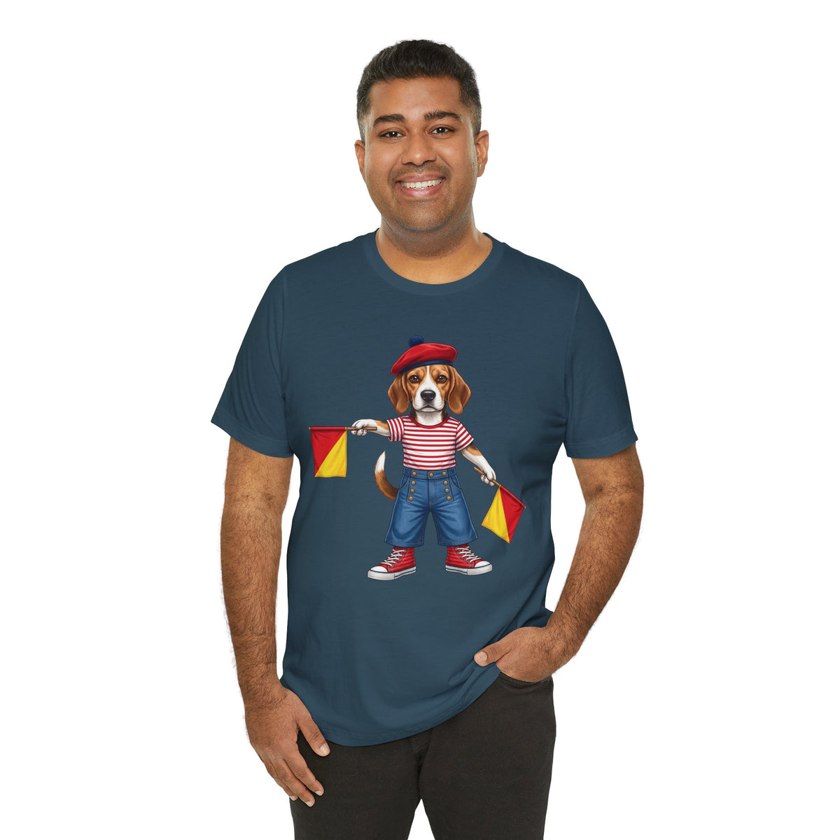 Beagle Semaphore Dog Unisex Tee Letter S — Dispatches from Australia