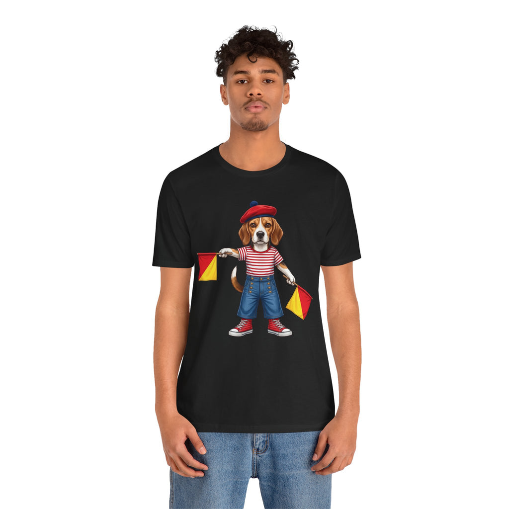 Beagle Semaphore Dog Unisex Tee Letter S — Dispatches from Australia