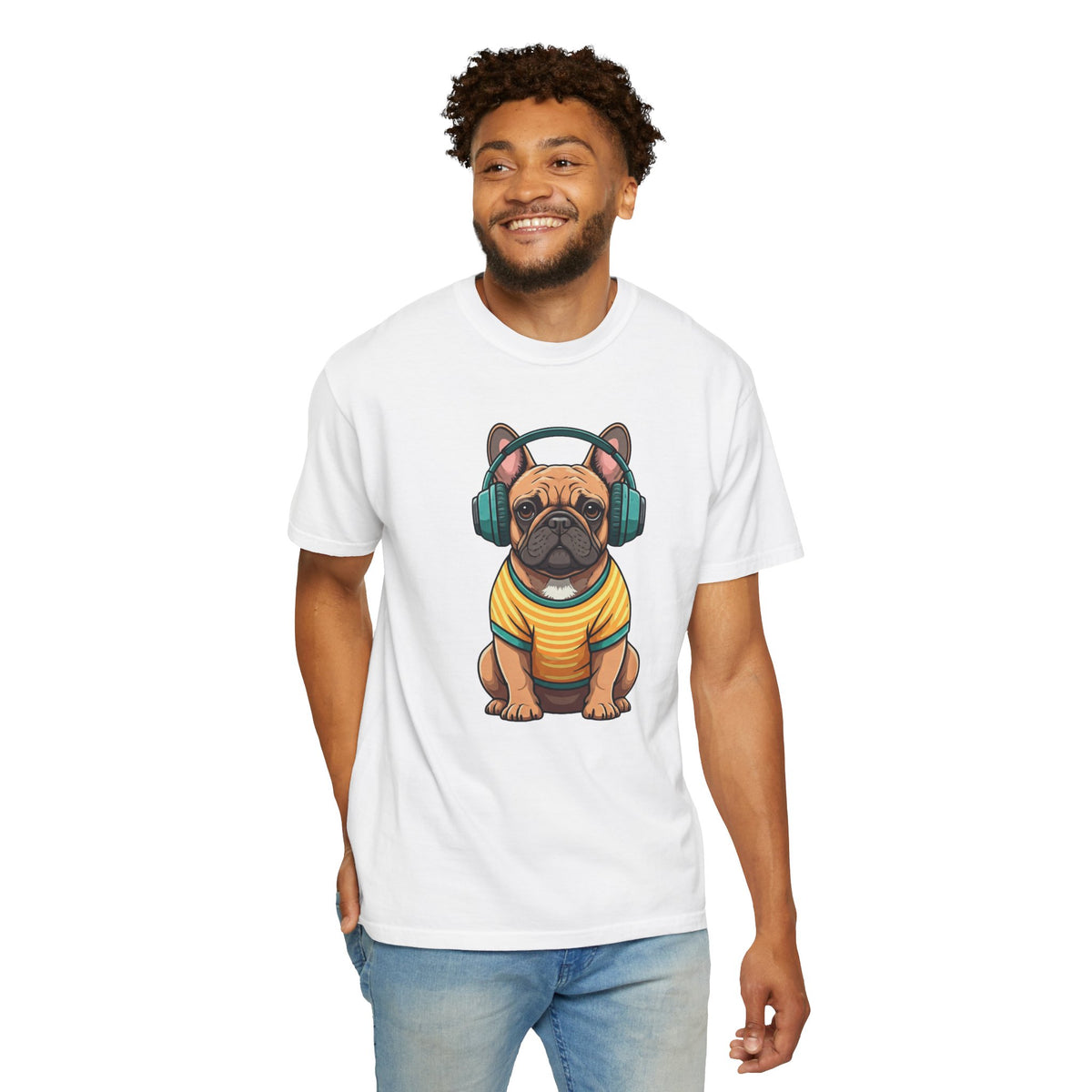Unbothered Beats  - The Retro French Bulldog Tee