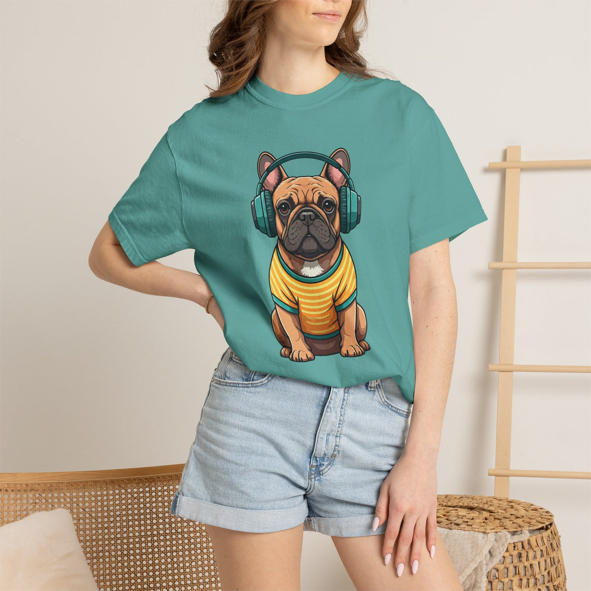 Unbothered Beats  - The Retro French Bulldog Tee