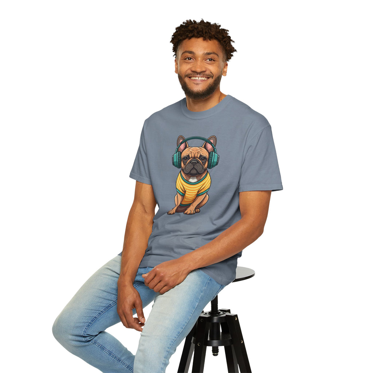 Unbothered Beats  - The Retro French Bulldog Tee