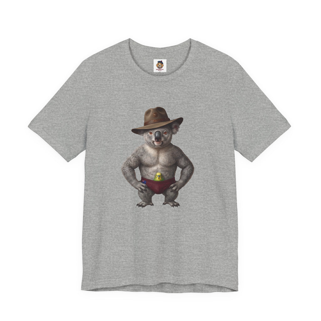 The Budgie Smuggler Koala Graphic Tee: Funny Aussie Slang Apparel