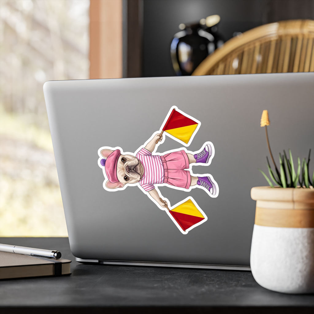 Semaphore Frenchie ‘A’ Kiss-Cut Vinyl Sticker | Wild Follies: Dispatches from Australia