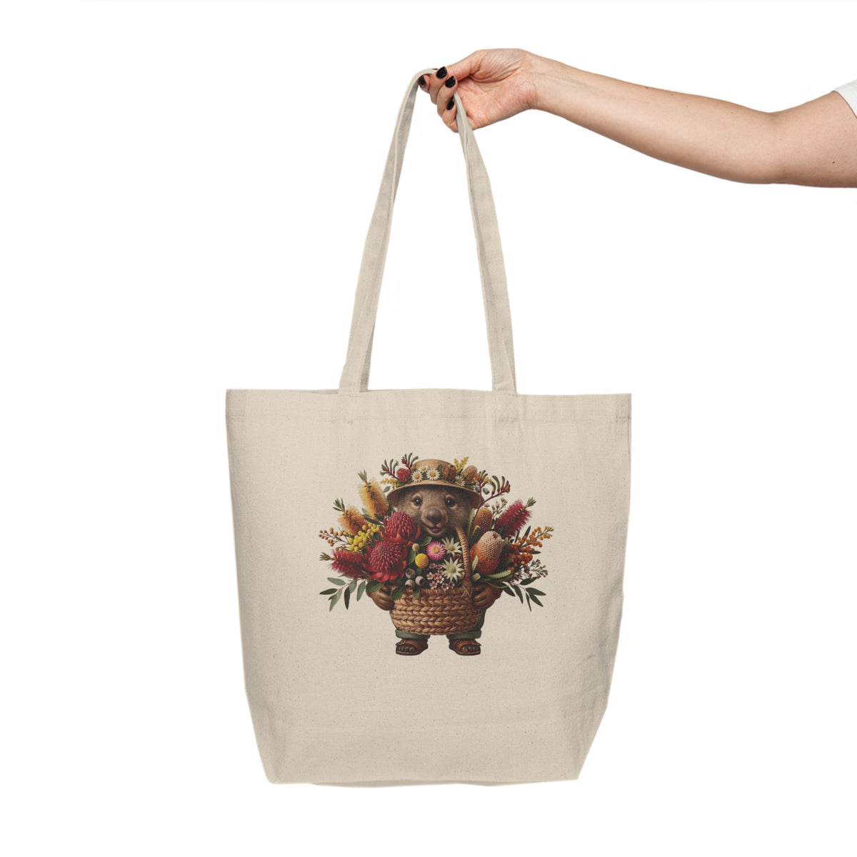 The Bush Gardener Wombat - Canvas Market Tote Bag
