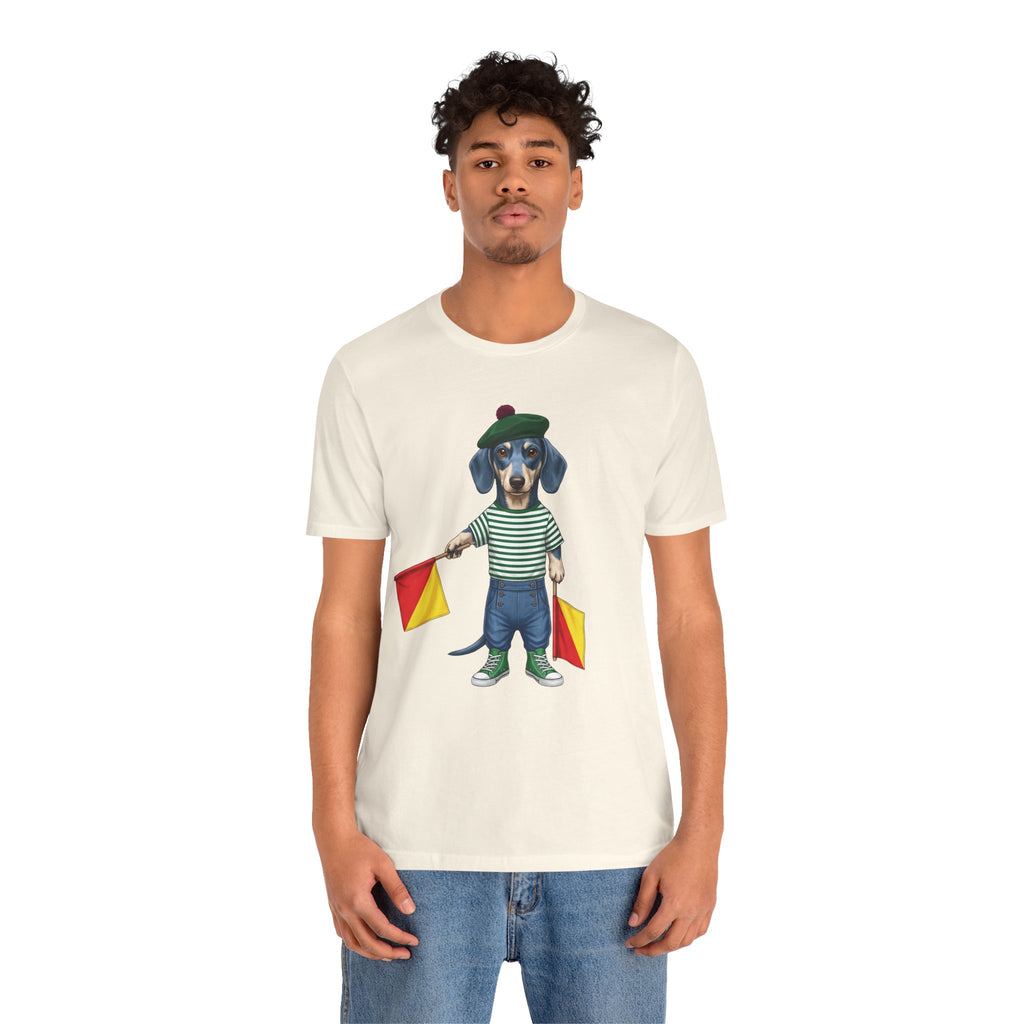 A is for Ayers Rock: Blue Dachshund Semaphore Graphic Tee