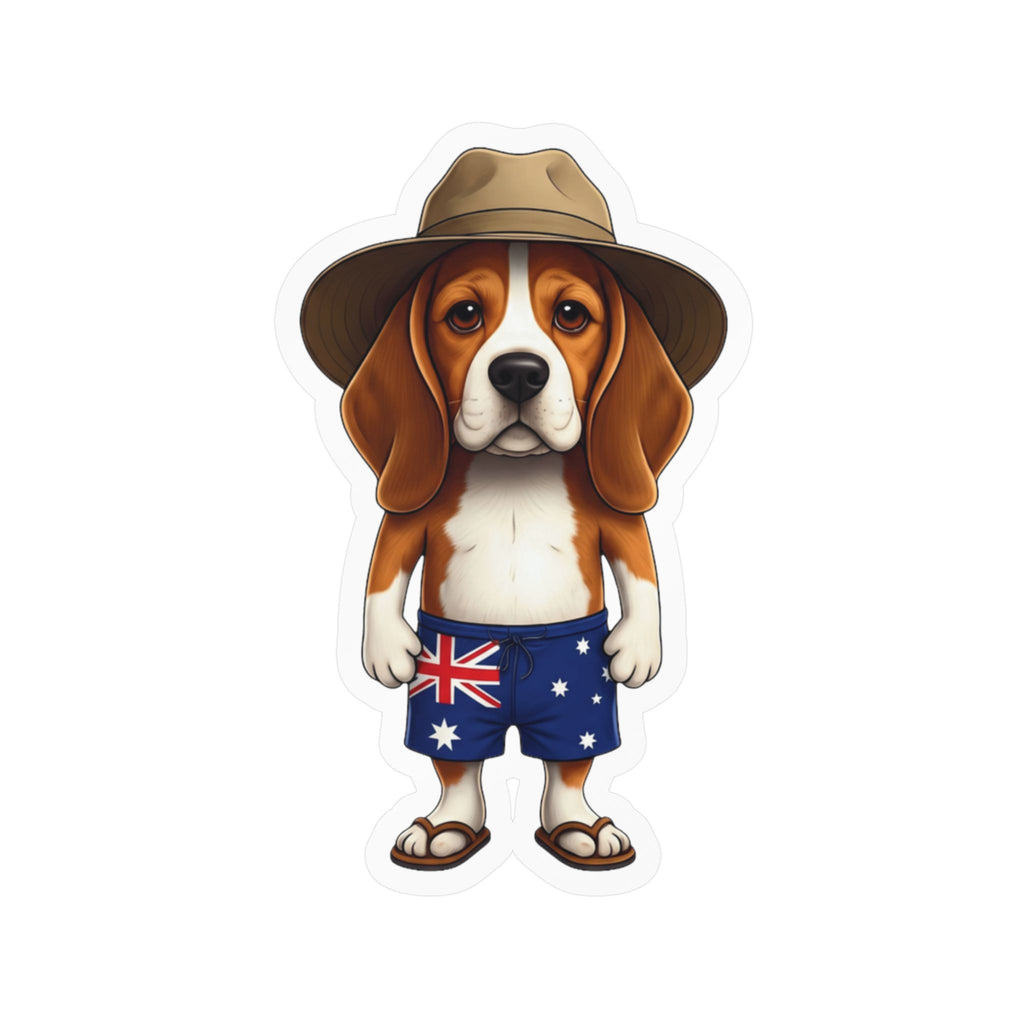 Beagle Aussie Flag Sticker - Kiss-Cut Vinyl Decal