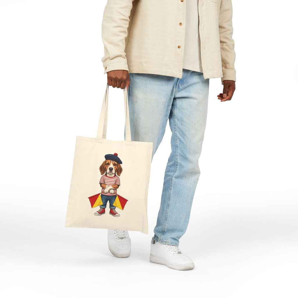 "Hard Stop" Semaphore Beagle Canvas Tote