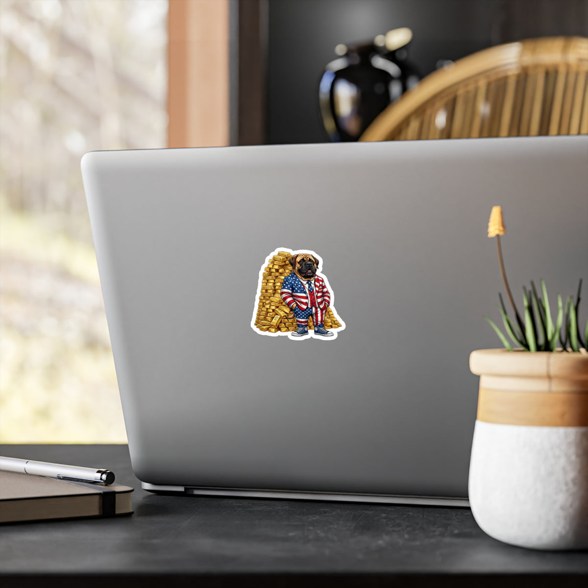 President Inc. - Satirical American Mastiff Gold Vault Vinyl Sticker