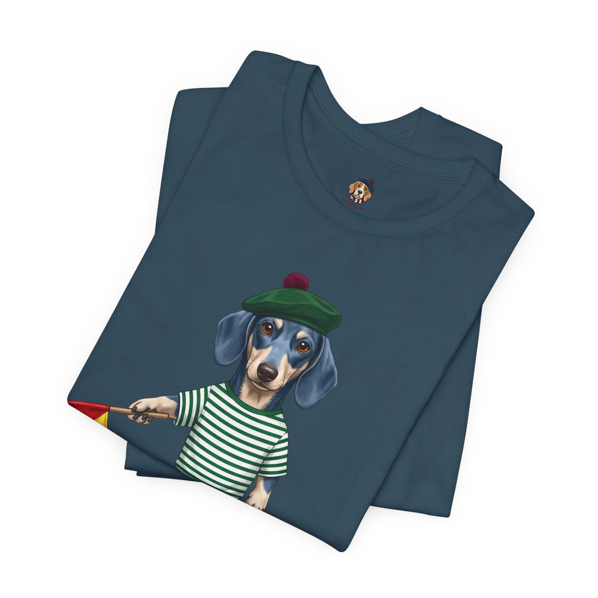 A is for Ayers Rock: Blue Dachshund Semaphore Graphic Tee