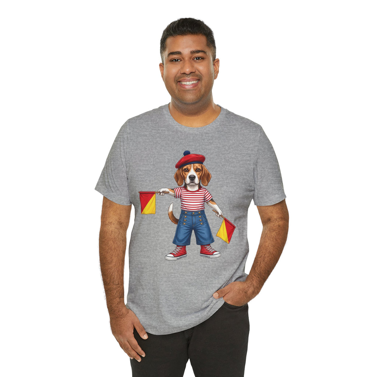 Beagle Semaphore Dog Unisex Tee Letter S — Dispatches from Australia