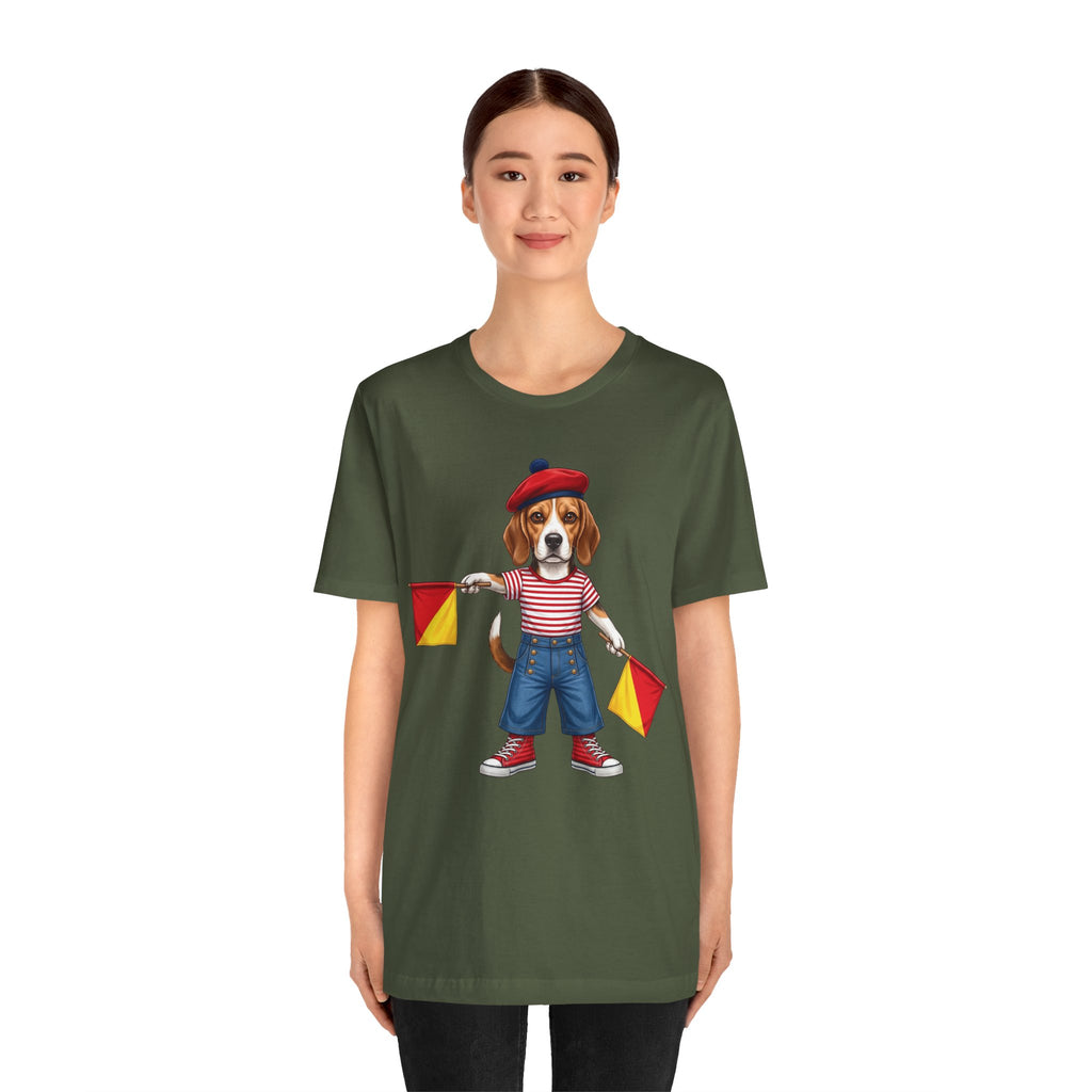 Beagle Semaphore Dog Unisex Tee Letter S — Dispatches from Australia