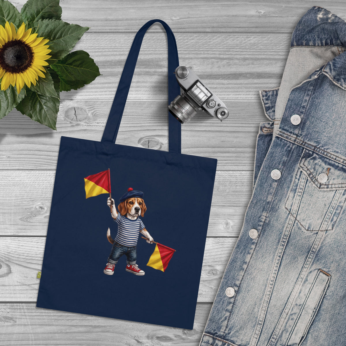 Semaphore Beagle ‘K’ Canvas Tote Bag – Dispatches from Australia Wild Follies Collection