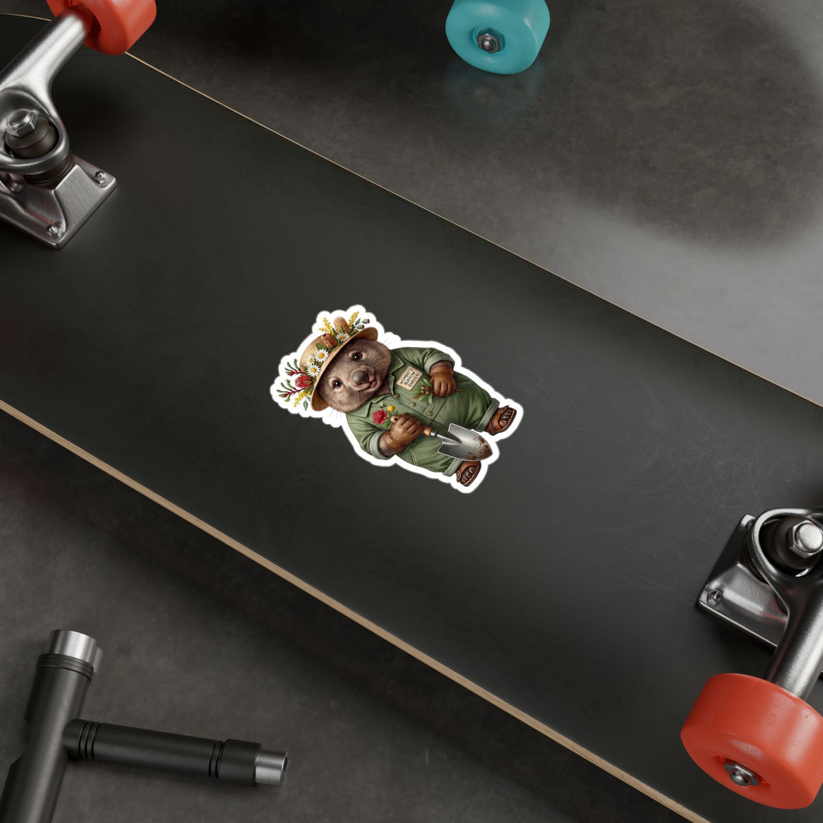 Wombat Gardener Kiss-Cut Vinyl Sticker