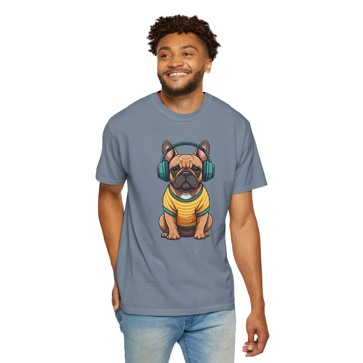Unbothered Beats  - The Retro French Bulldog Tee